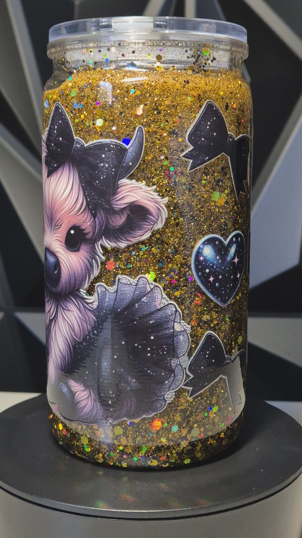 Glitzertrinkbecher süsse Highland Kuh