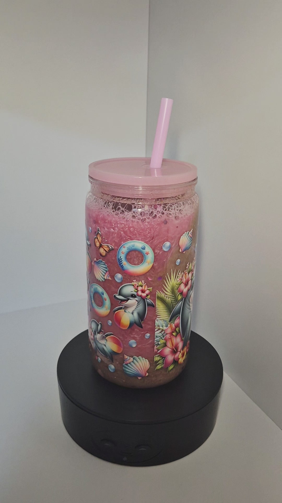 Meeres Trinkbecher Rosa Delfin/Delphin