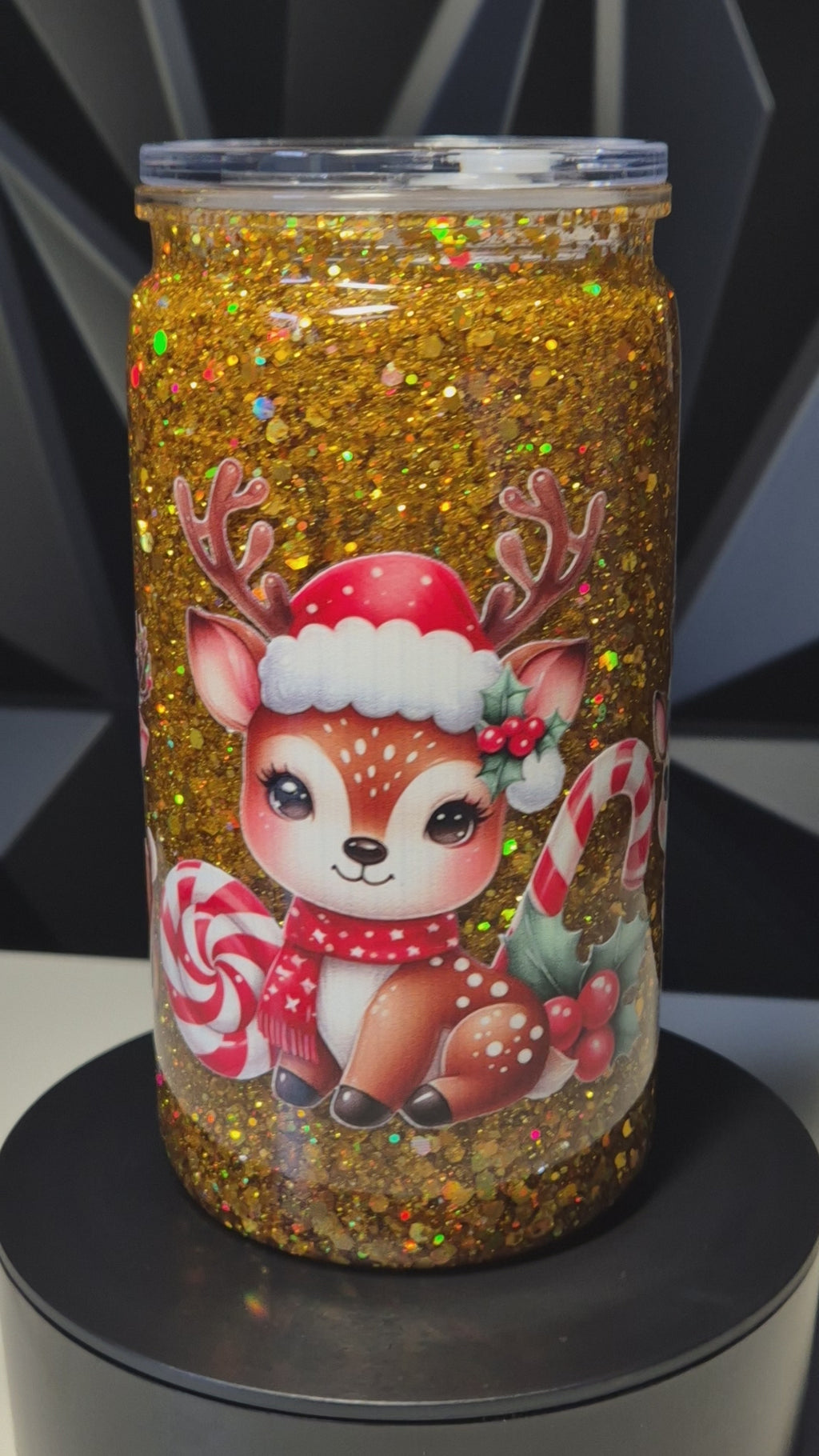 Glitzer Trinkbecher  Weihnachten