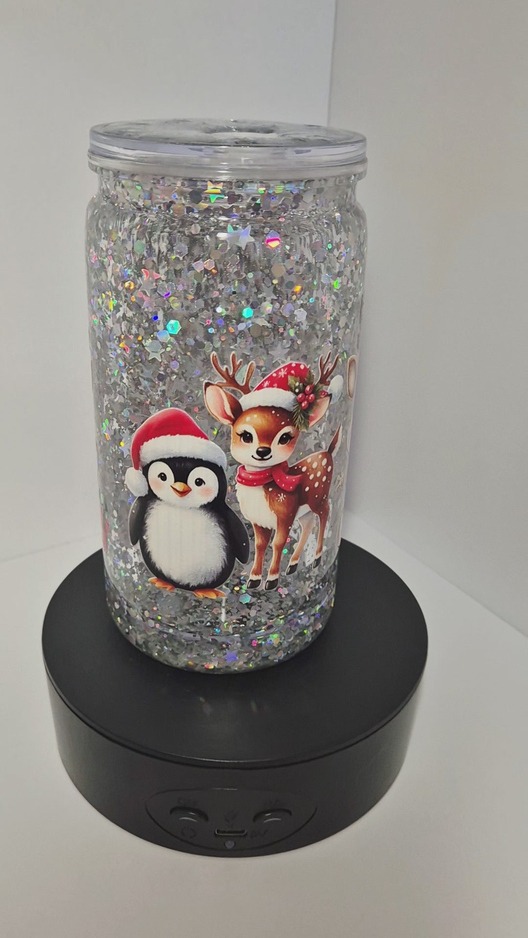 Glitzer Trinkbecher / Sternchen Weihnachten