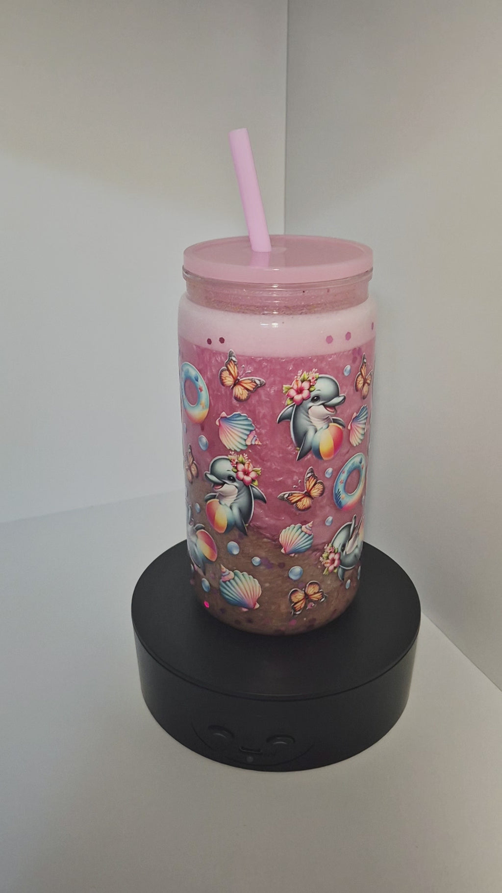 Meeres Trinkbecher Rosa Delfin/Delphin