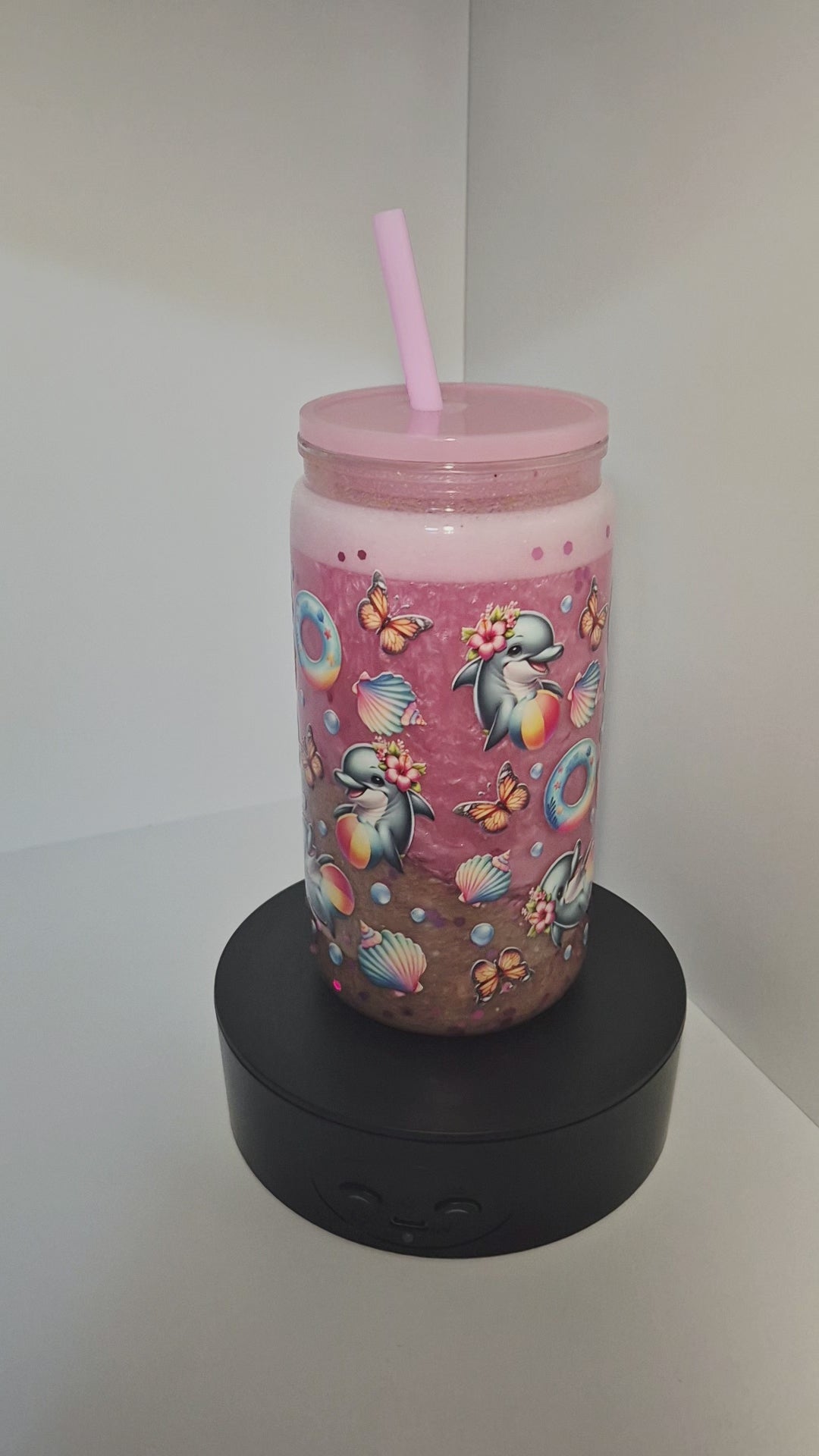 Meeres Trinkbecher Rosa Delfin/Delphin