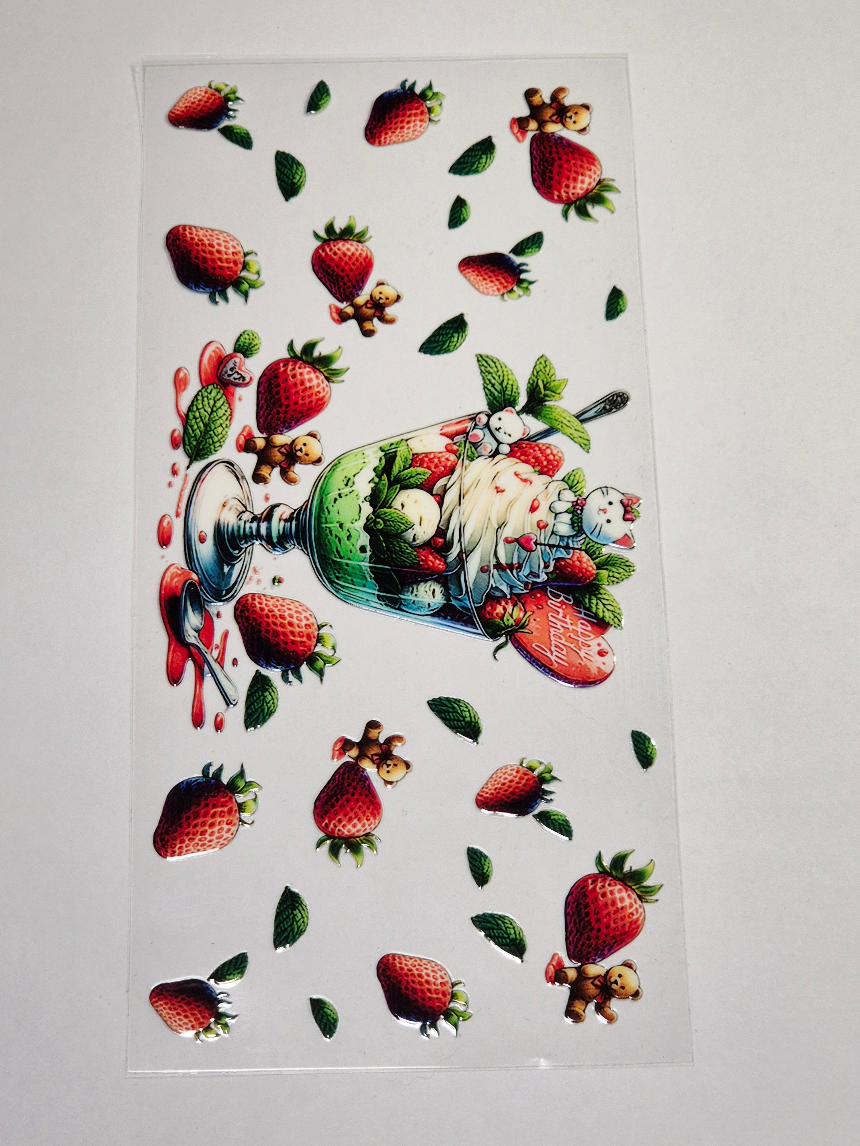 Sticker Erdbeere Eis 26