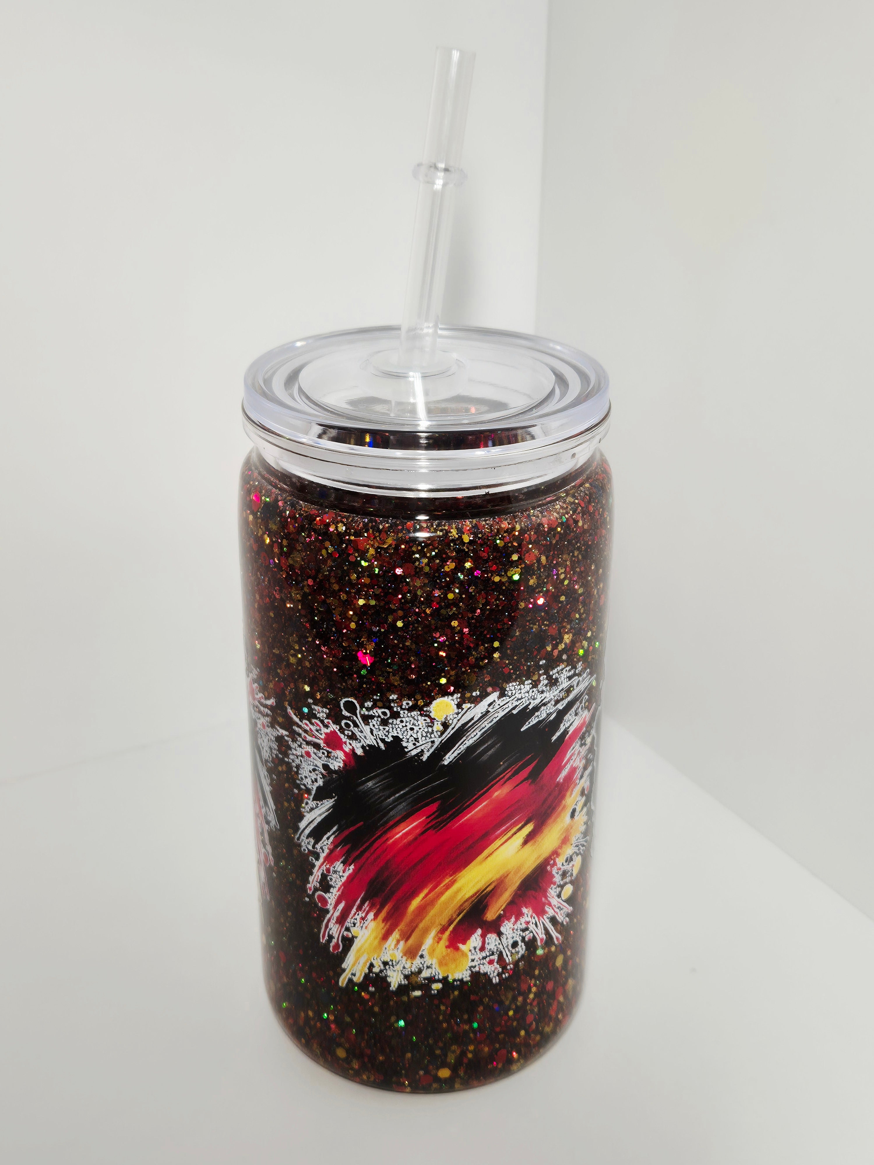 Glitzer Trinkbecher Deutschland Fussball