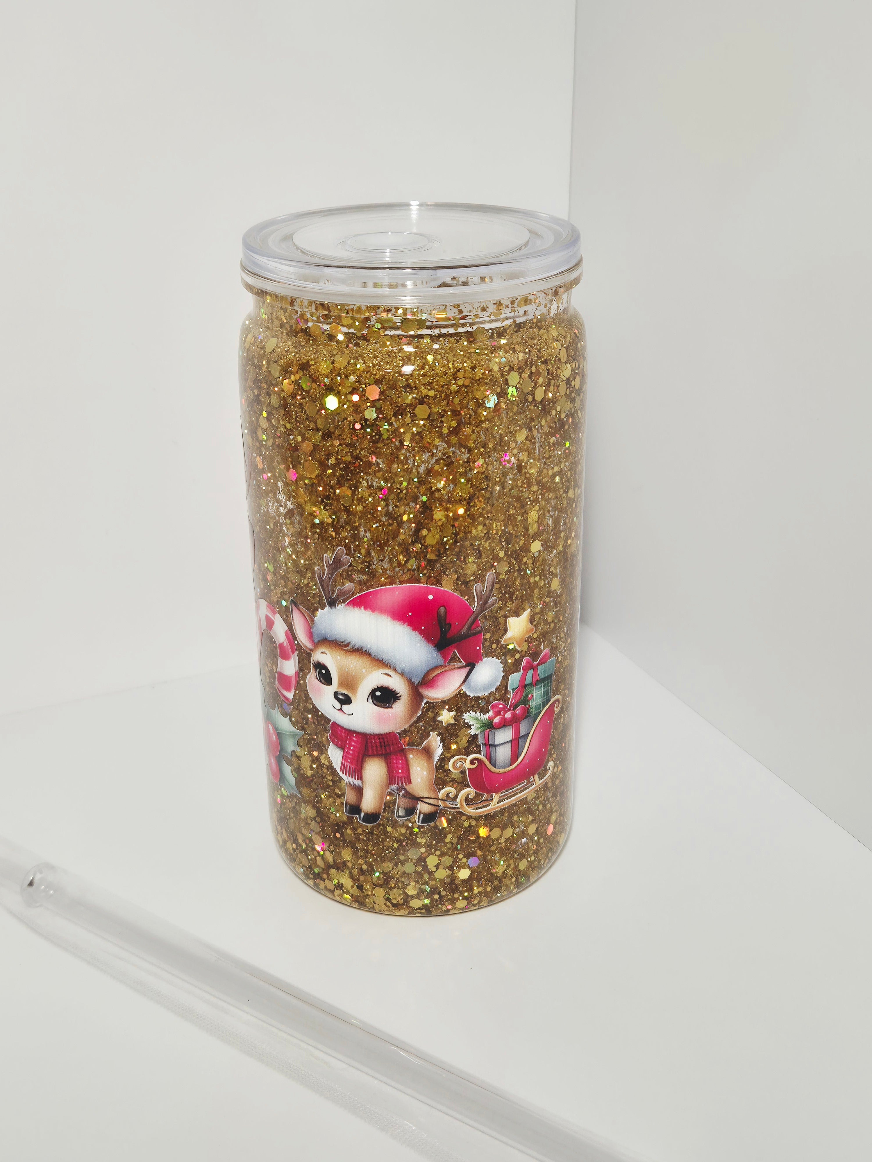 Glitzer Trinkbecher  Weihnachten