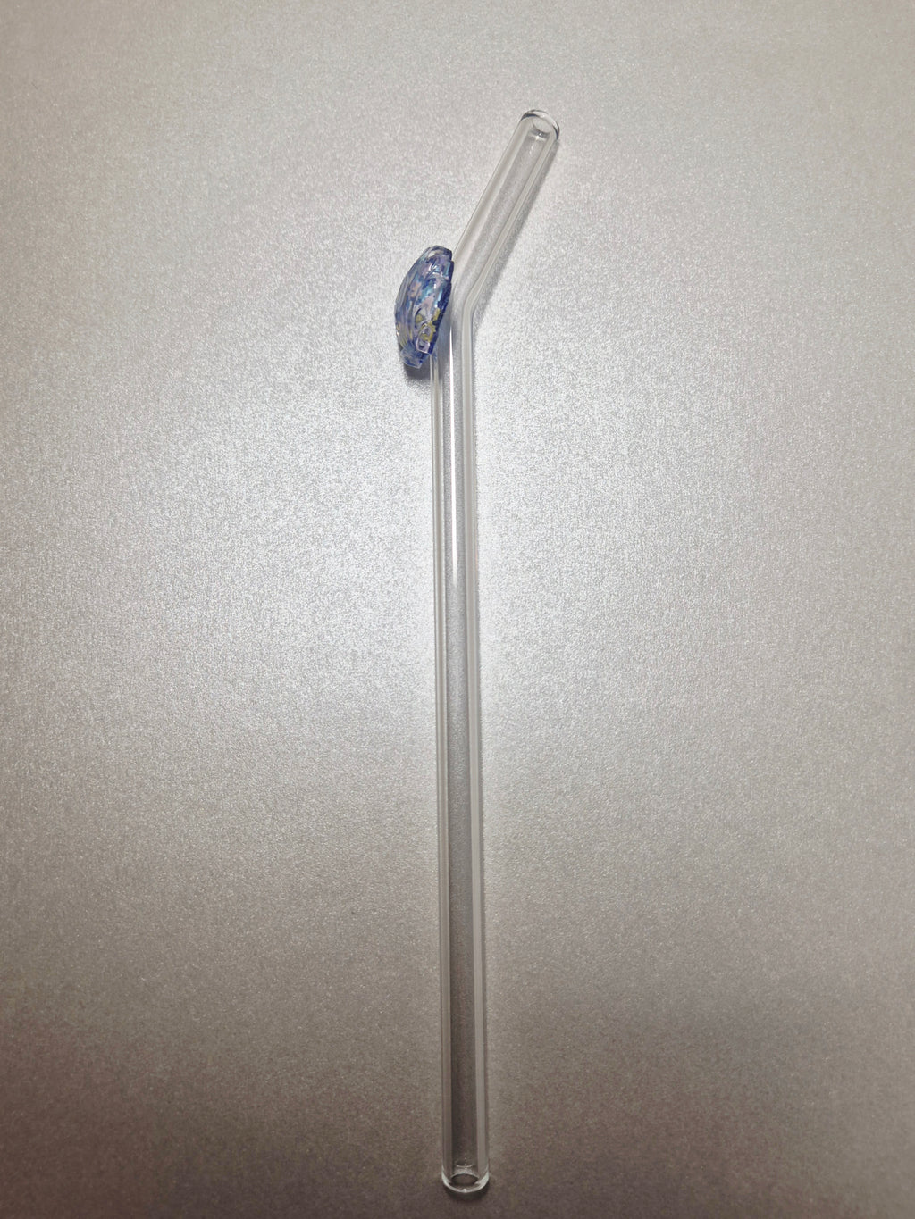 Glasstrohhalm Muschel Blau