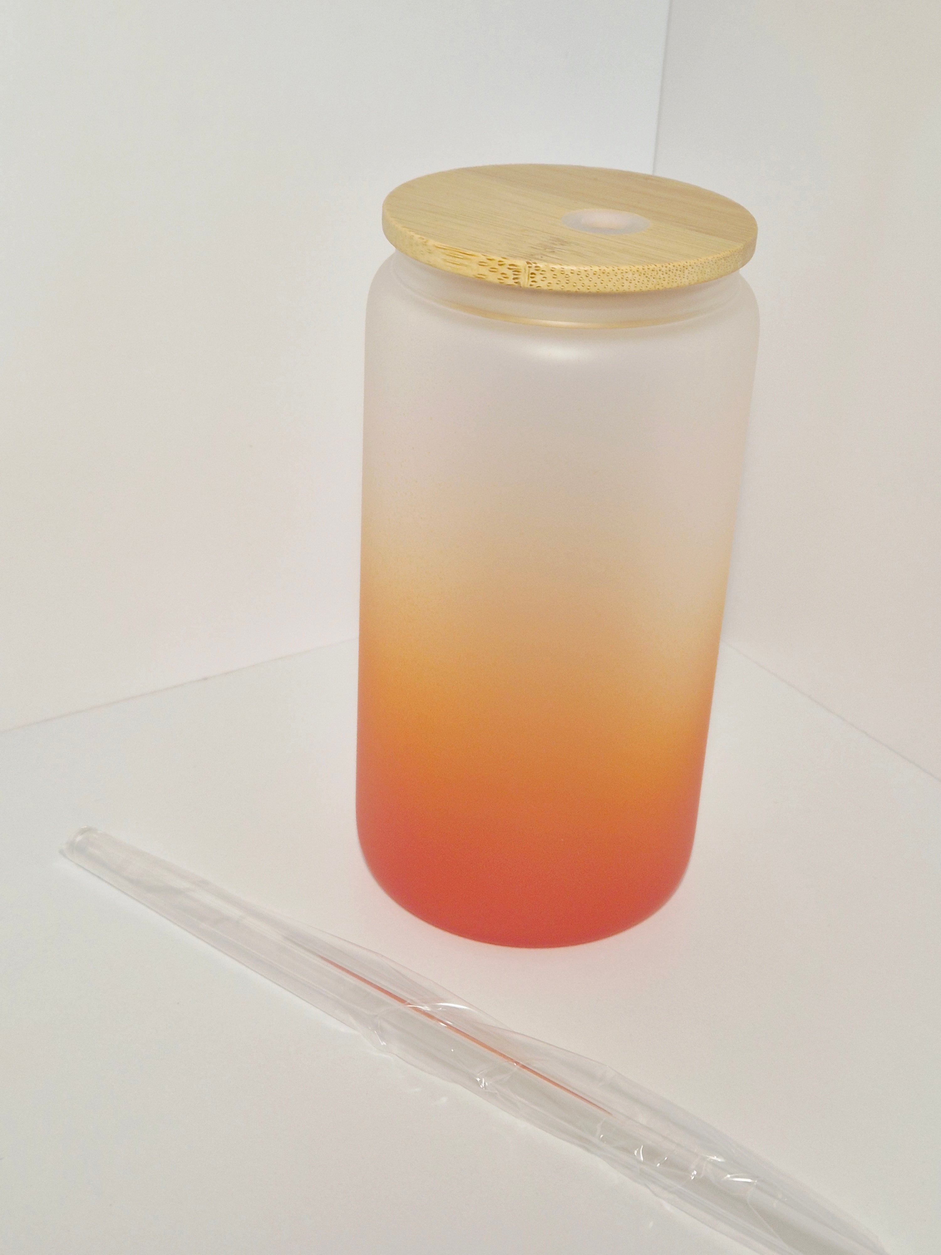 Trinkglas im Ombre Style Orange