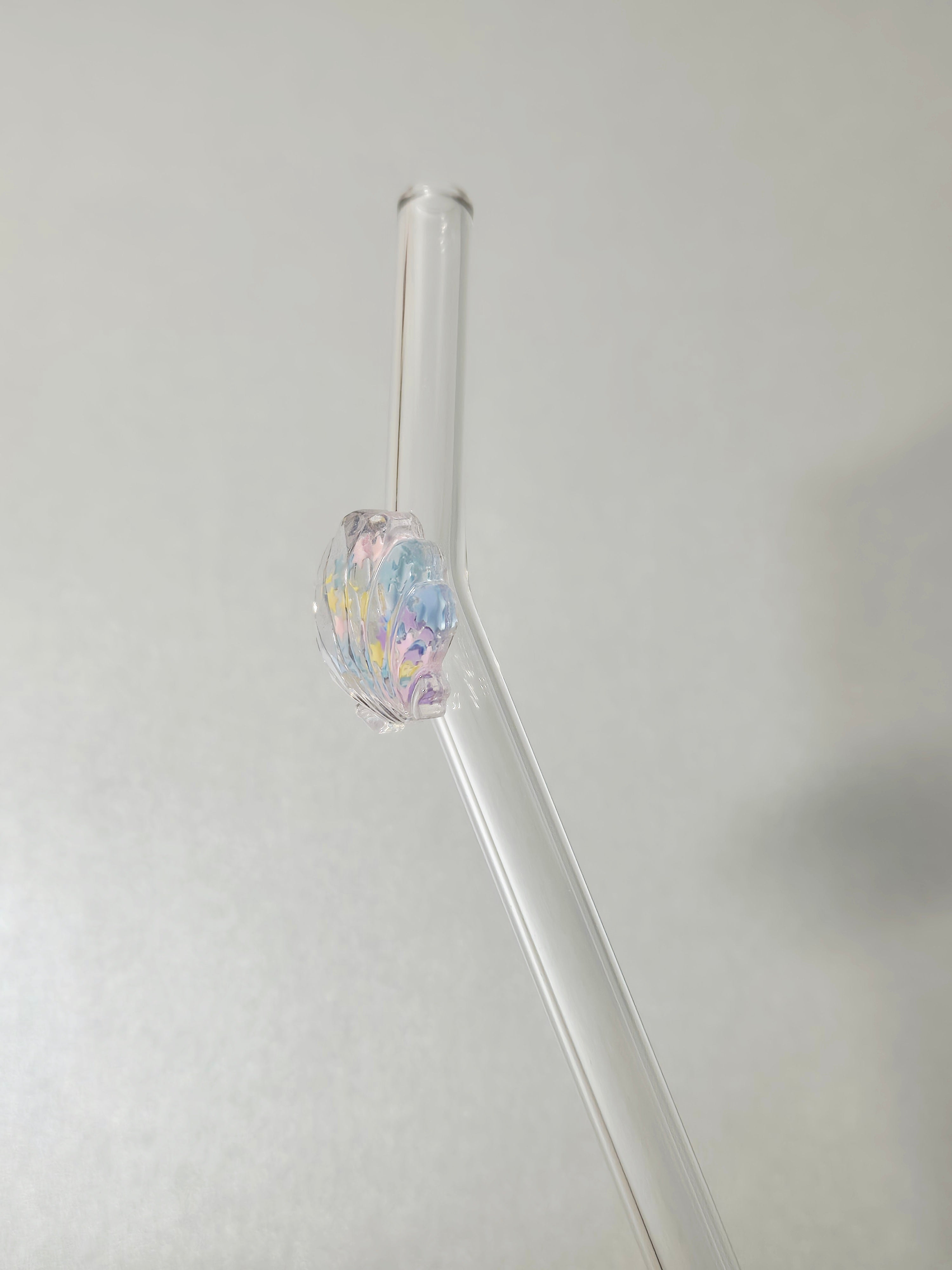Glasstrohhalm Muschel Holo