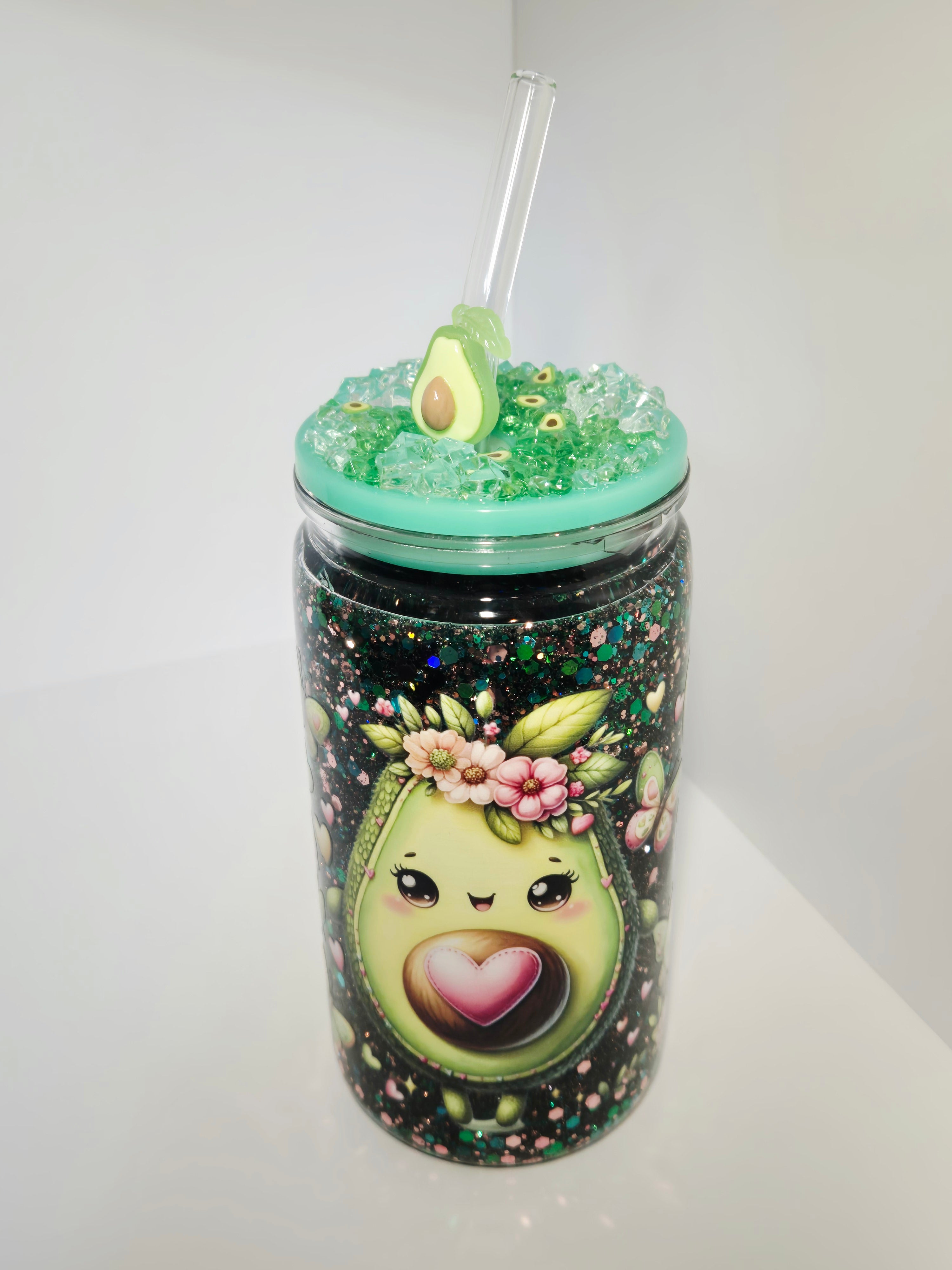Glitzer Trinkbecher Avocado