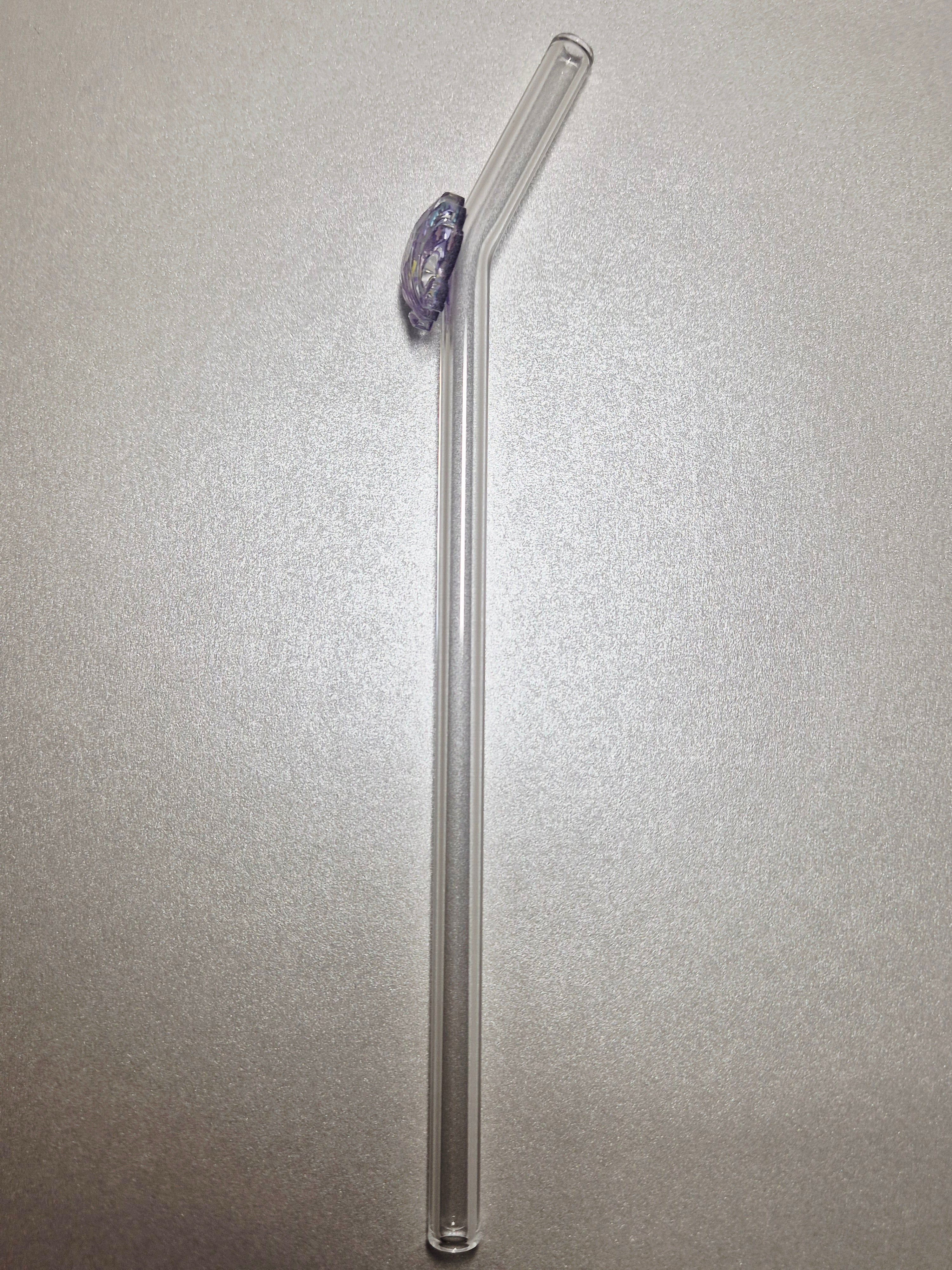 Glasstrohhalm Muschel Lila