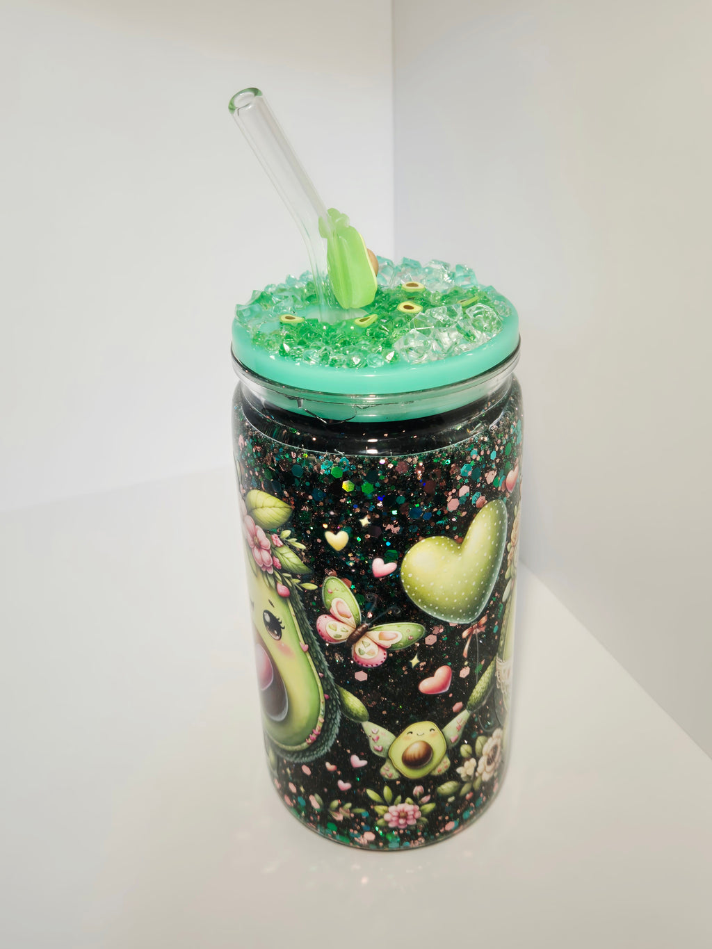 Glitzer Trinkbecher Avocado