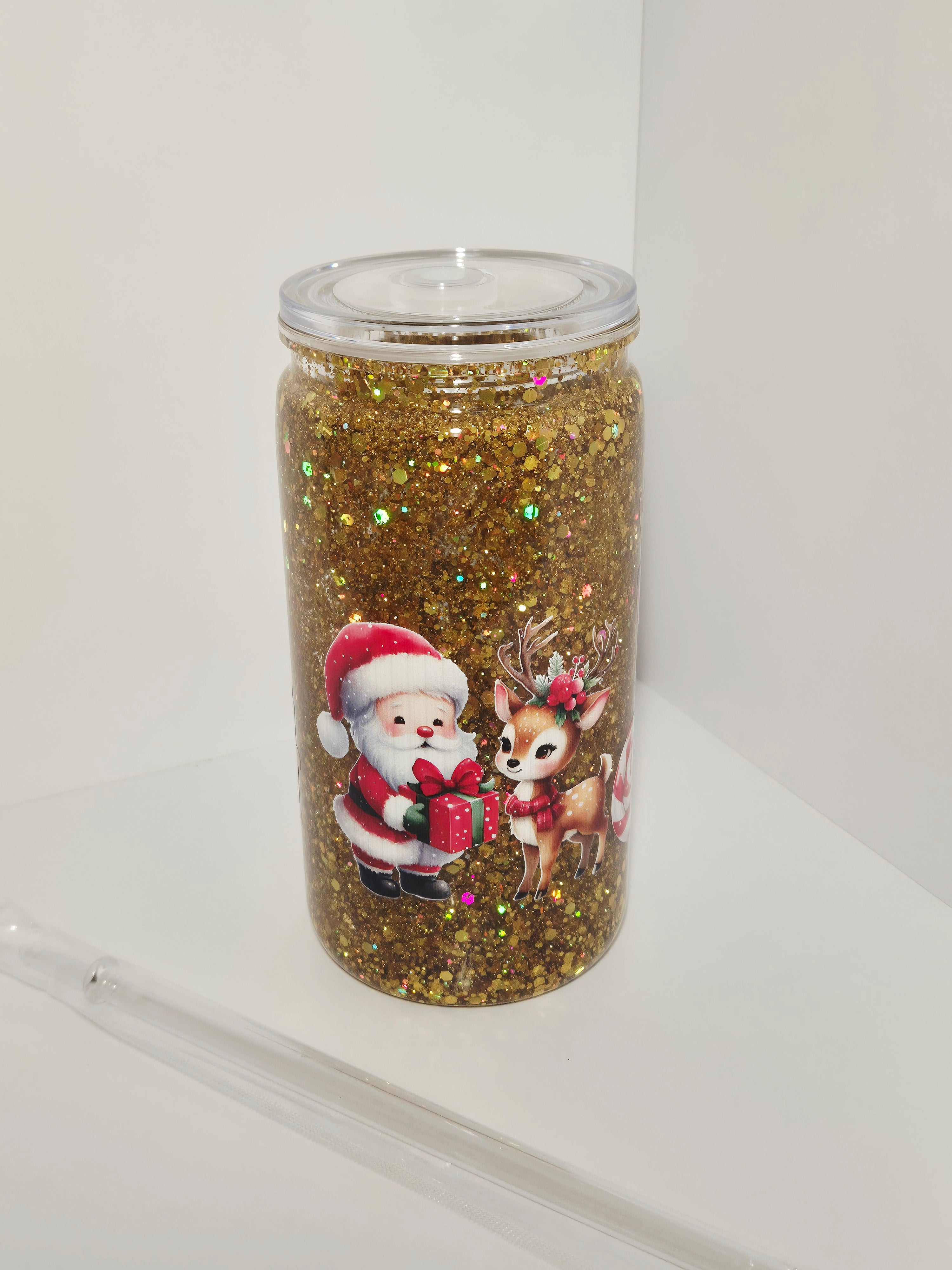 Glitzer Trinkbecher  Weihnachten