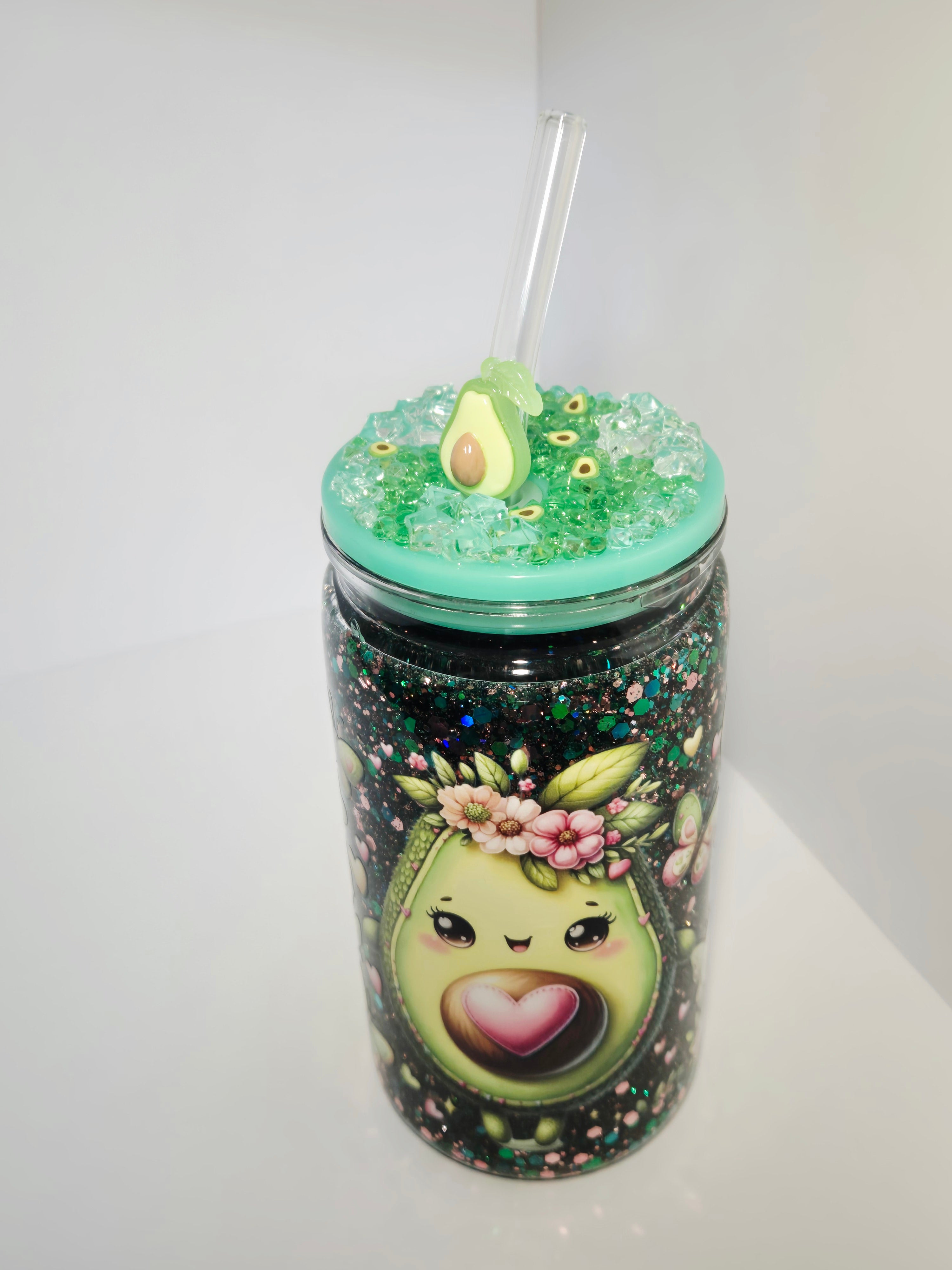 Glitzer Trinkbecher Avocado