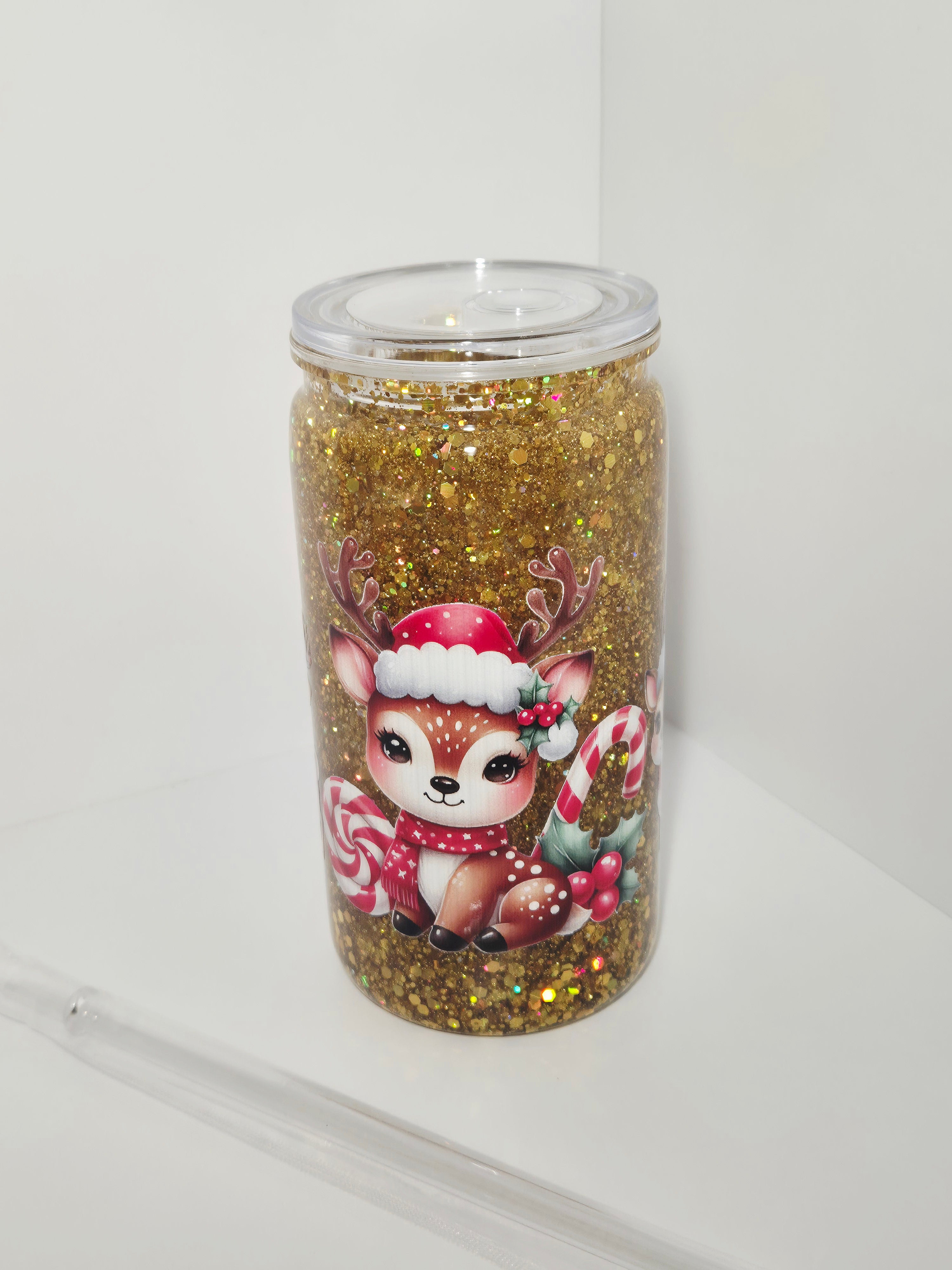 Glitzer Trinkbecher  Weihnachten