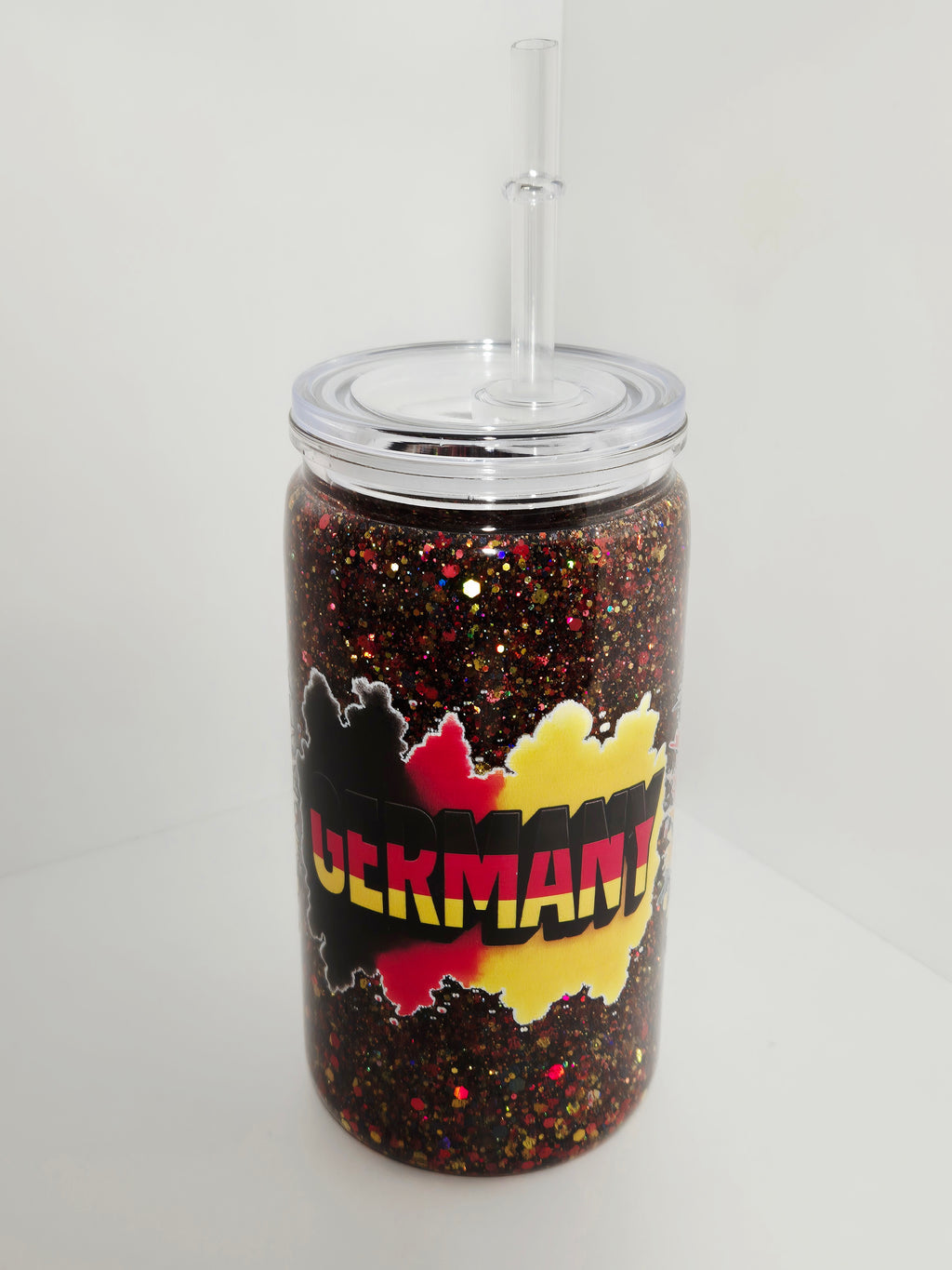 Glitzer Trinkbecher Deutschland Fussball