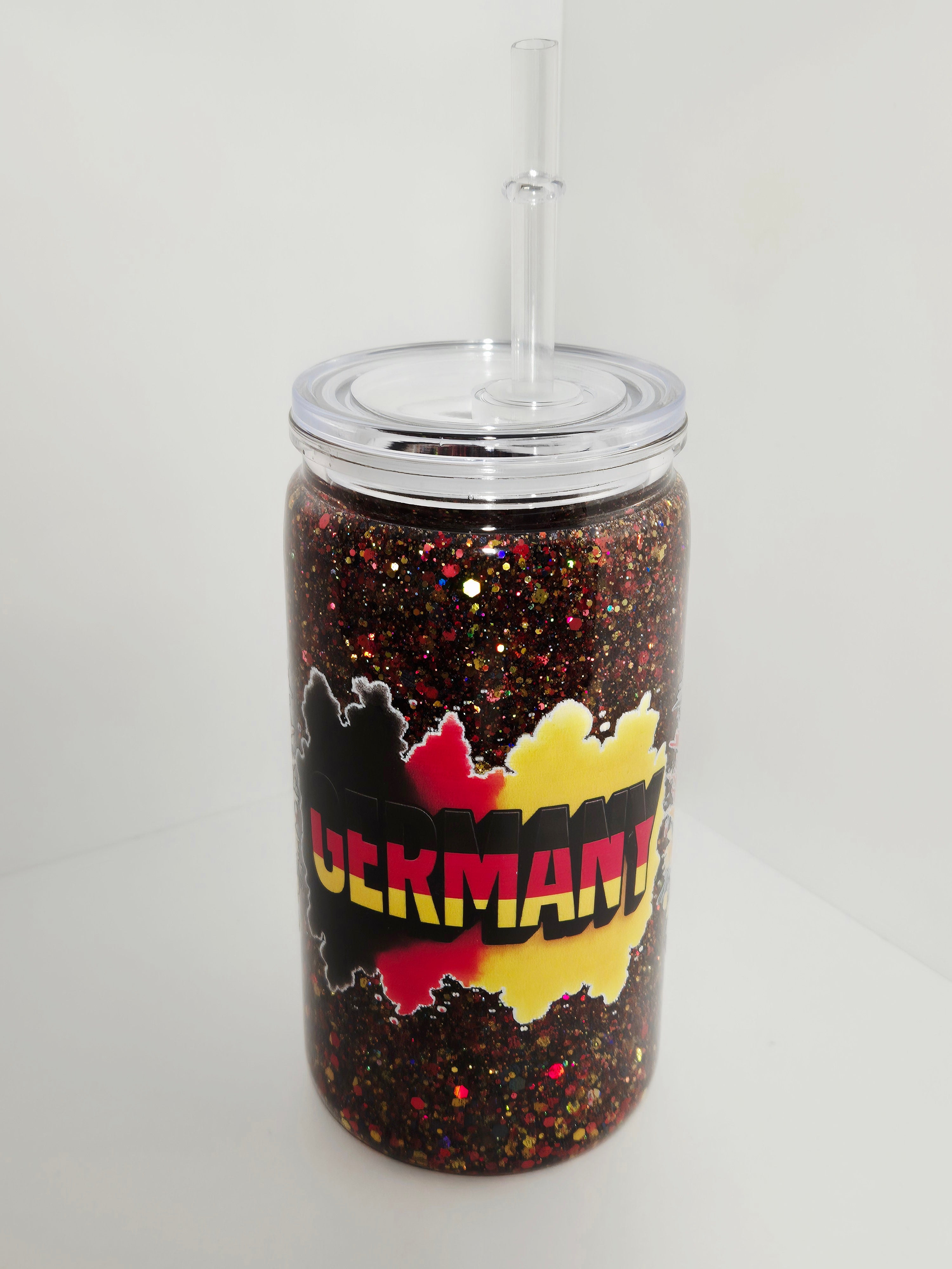 Glitzer Trinkbecher Deutschland Fussball