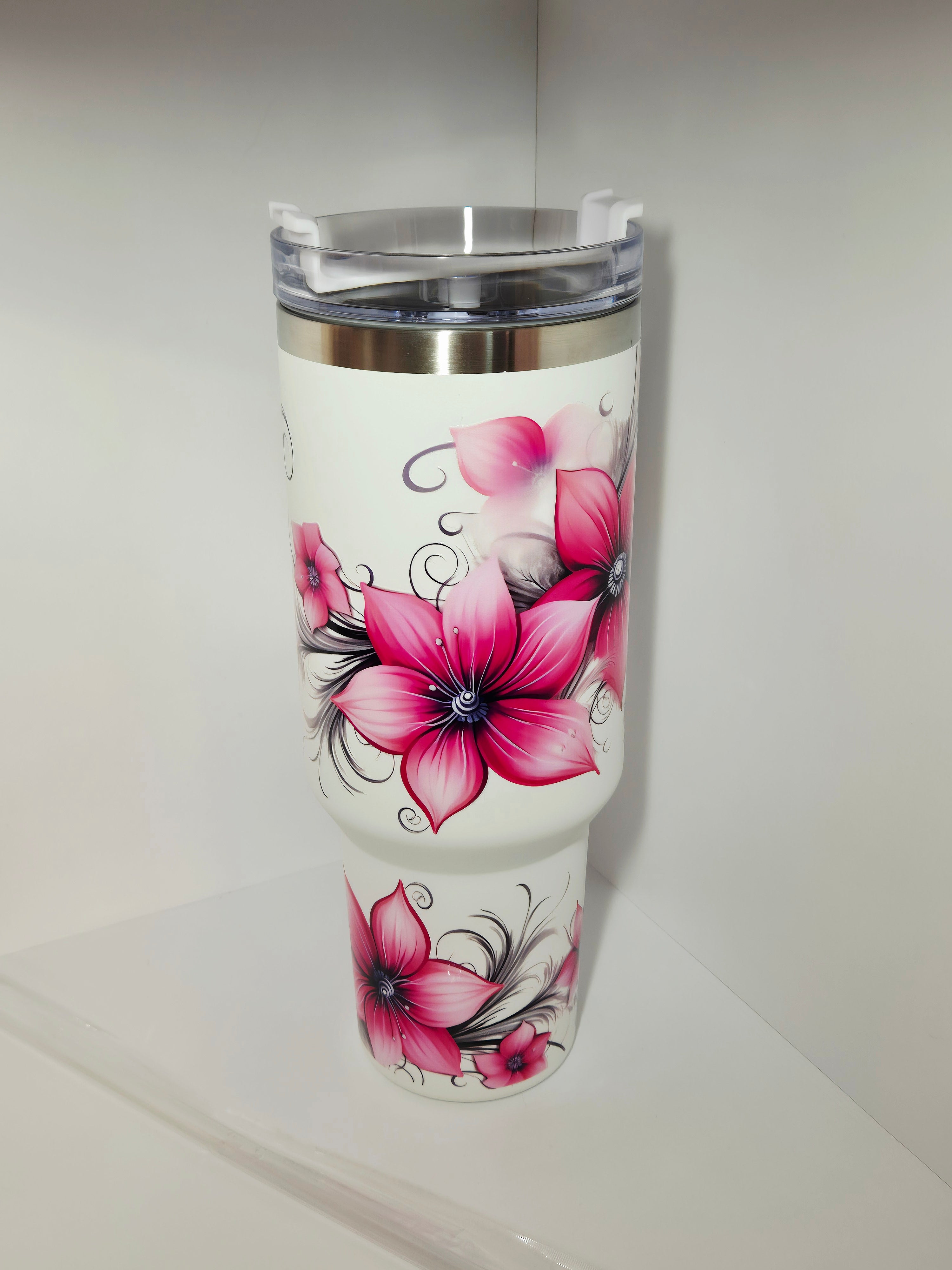 Tumbler 1200ml florale          Rose/Schmetterling
