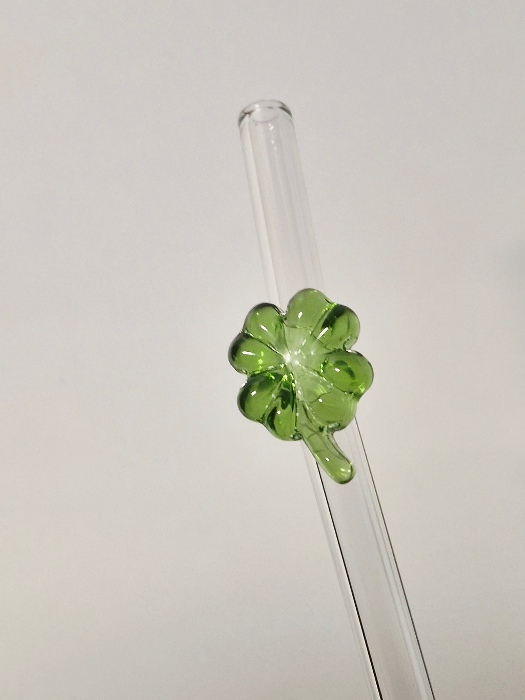 Glasstrohhalm Kleeblatt