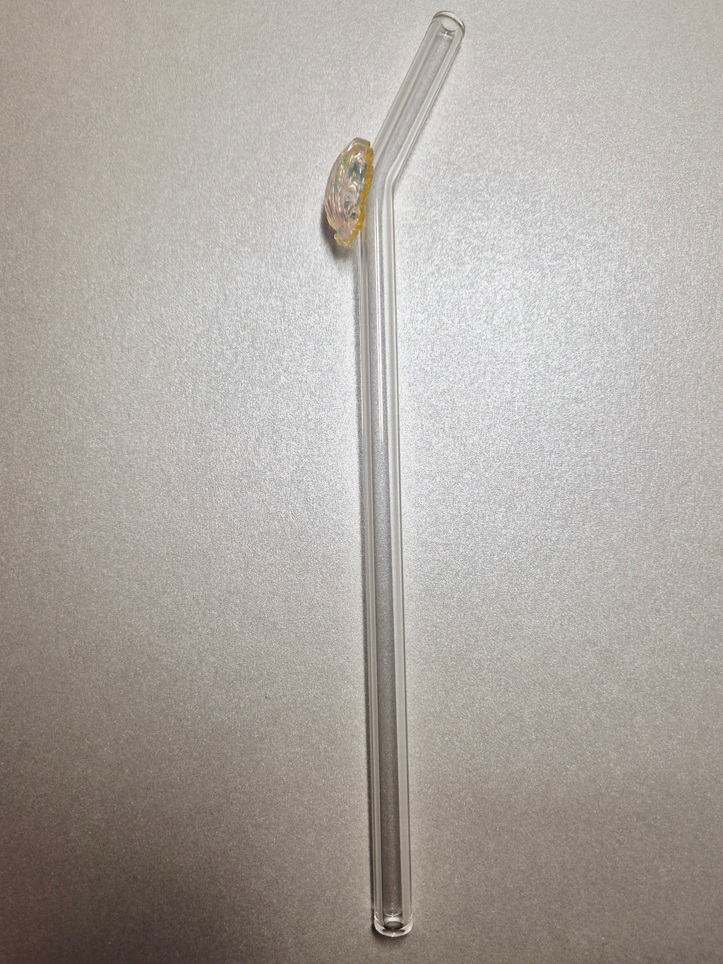 Glasstrohhalm Muschel Gold Gelb