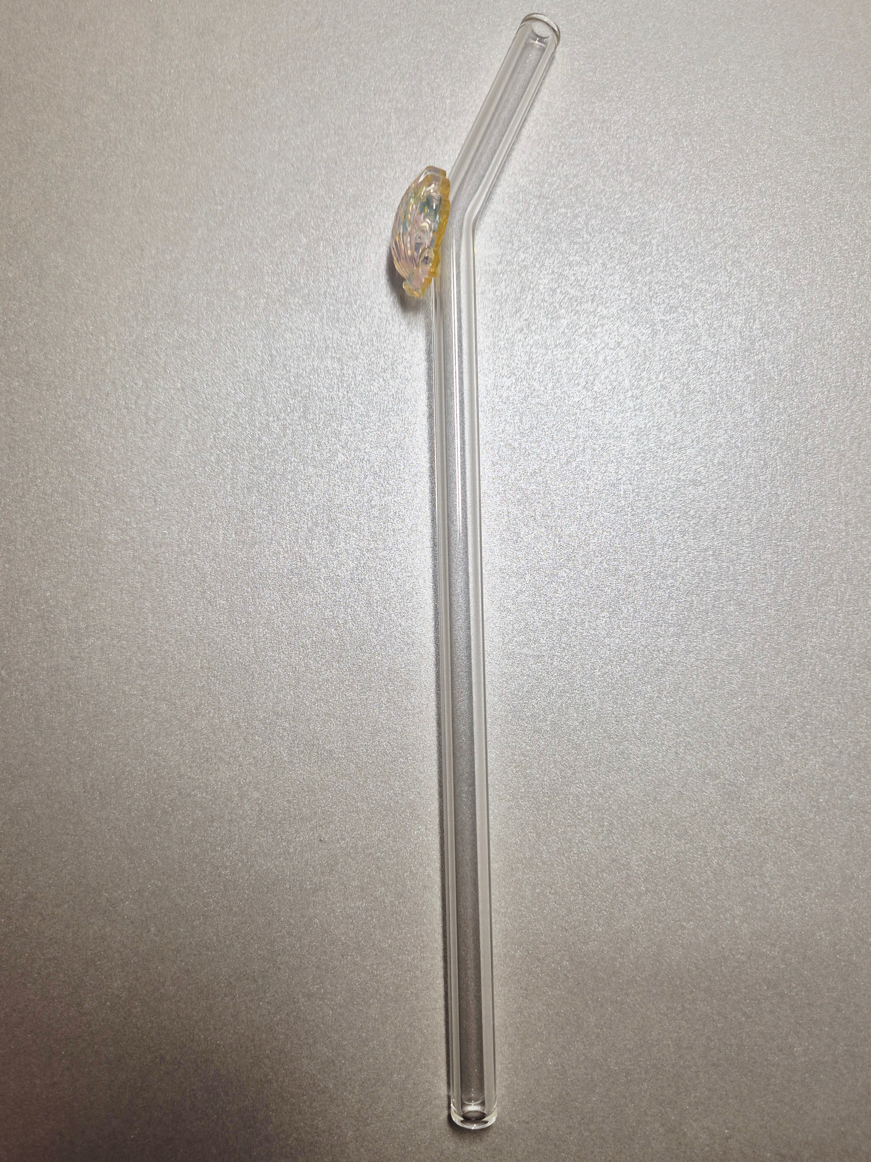 Glasstrohhalm Muschel Gold Gelb